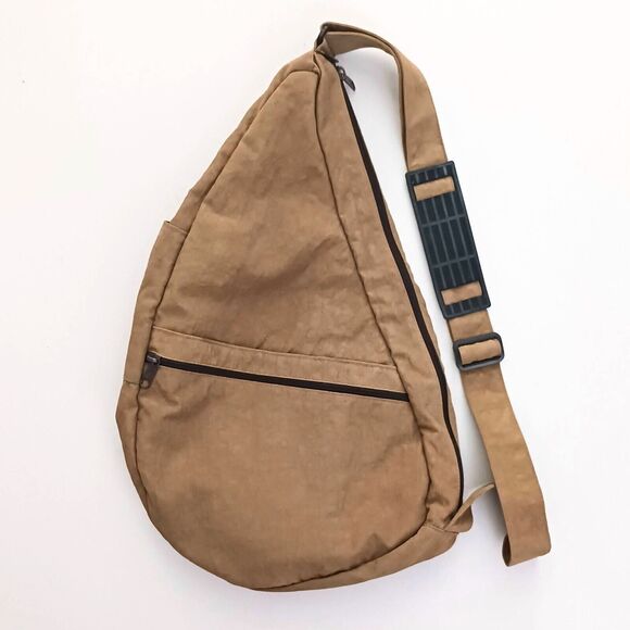 Ameribag Healthy Back Sling Bag Microfiber Distressed Taupe Multi Pocket 18\